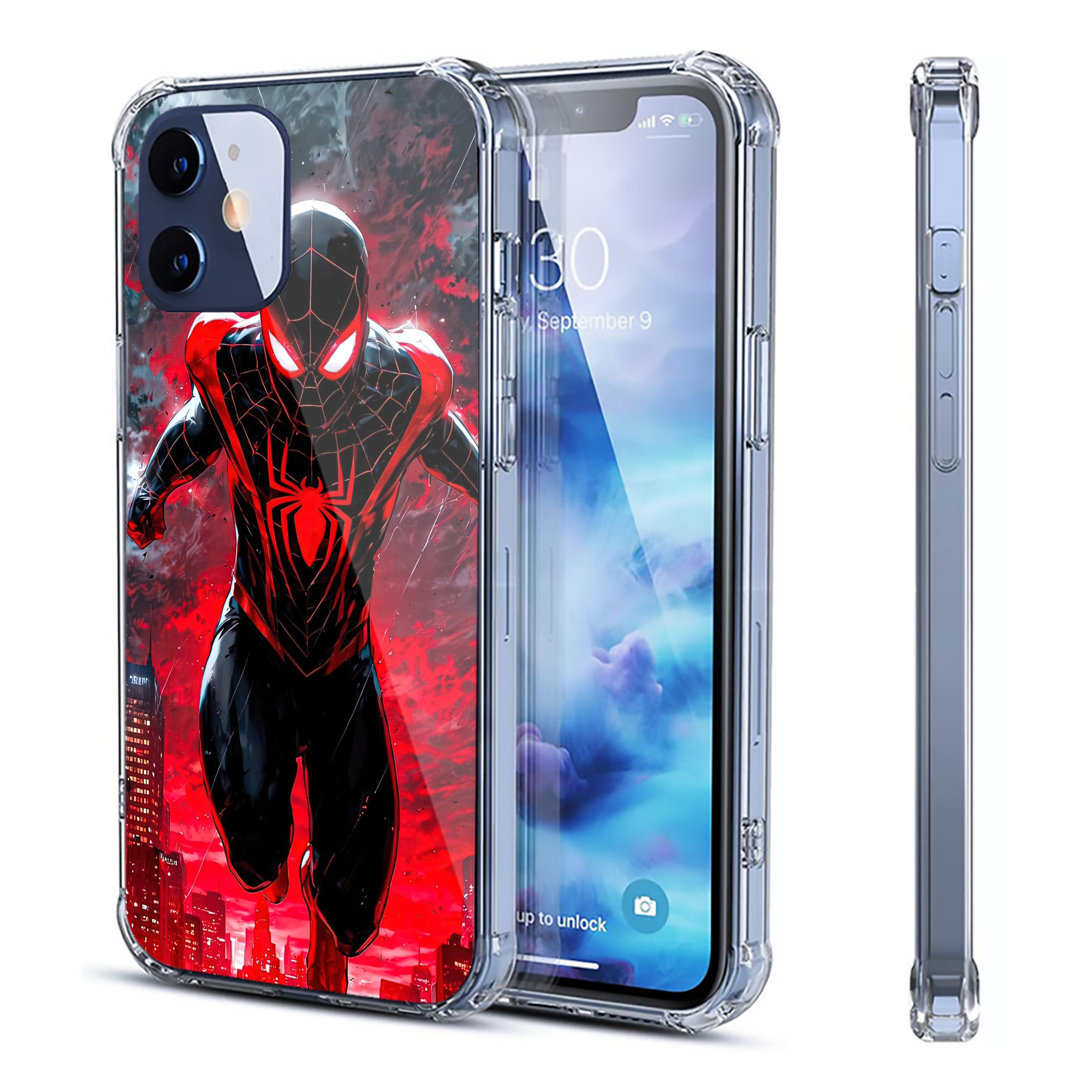 （画像用） Spider Man スパイダーマン 【iPhone 12シリーズ対応】透明スマホケース（クリアソフトケース）